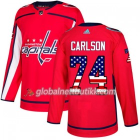 Washington Capitals Hockeydrakt John Carlson 74 2017-2018 USA Flag Fashion Svart Adidas Authentic - Herre